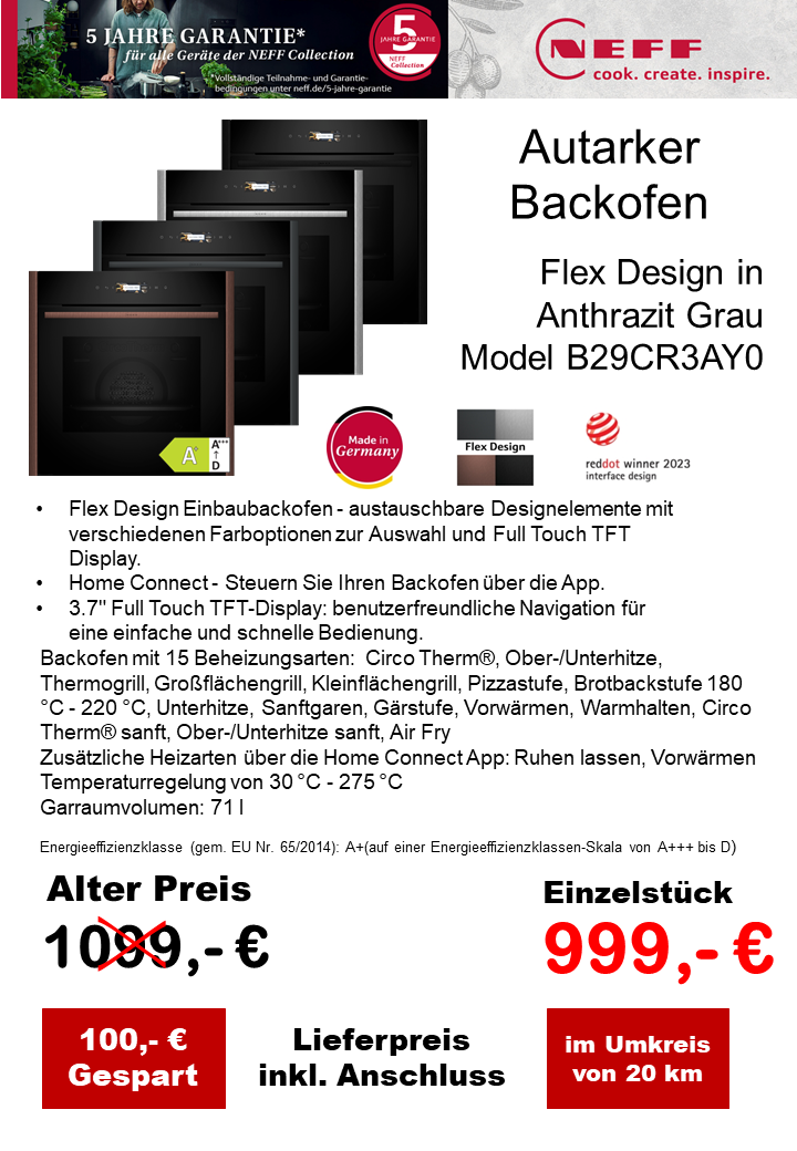 Neff Backofen abverkaufs Angebot