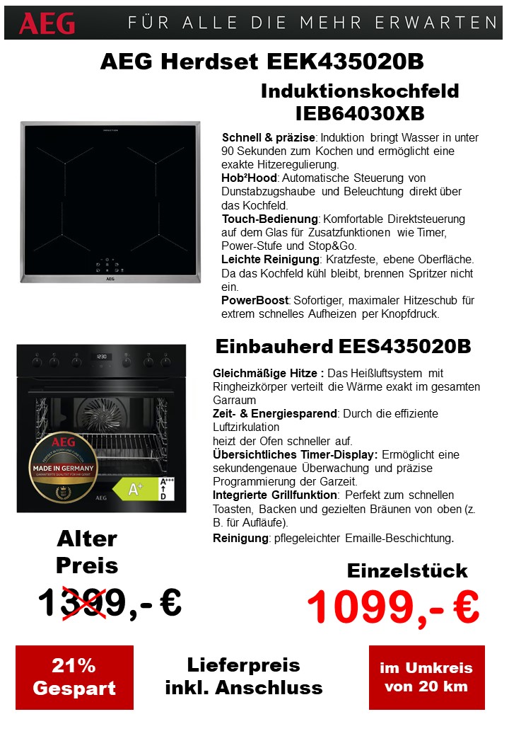 Angebot AEG Herdset mit Induktionskochfeld